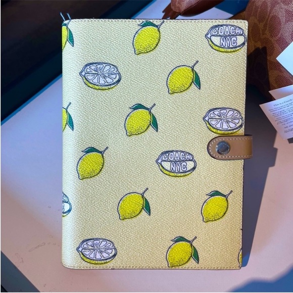 Coach Notebook With Lemon Print - Picture 1 of 5